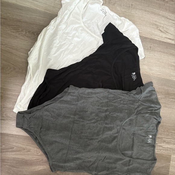 Set of Three one piece Tops - Black, White, and Gray. Bodysuit - Picture 1 of 2